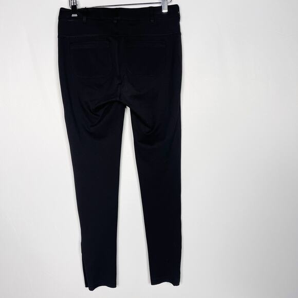 Vince Womens 2 Black Ponte Knit Skinny Leg Riding Pants with Snap Button Ankle - Picture 2 of 10